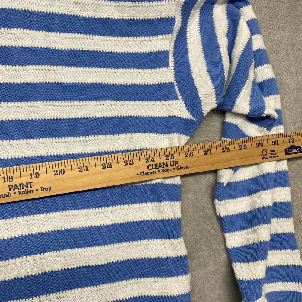 Madewell Top Womens XL Relaxed Polo Shirt Stripe Blue White Casual NY575 - Picture 6 of 9